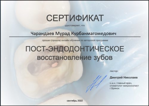 сертификат пост-эндо